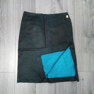 Narcissist Silk-blend Slit Skirt with Teal Inside